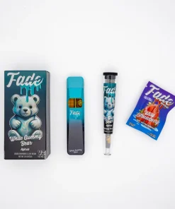 FADE 3-IN-1 DISPOSABLE (WHITE GUMMY BEAR – HYBRID) X PREROLL (WHITE GUMMY BEAR – HYBRID) X GUMMY (WILD STRAWBERRY)