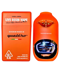 Sherbinskis Quattro 2G Live Resin Disposable “Lemon Taffy (Sativa) x Strawberry Mochi (Sativa)
